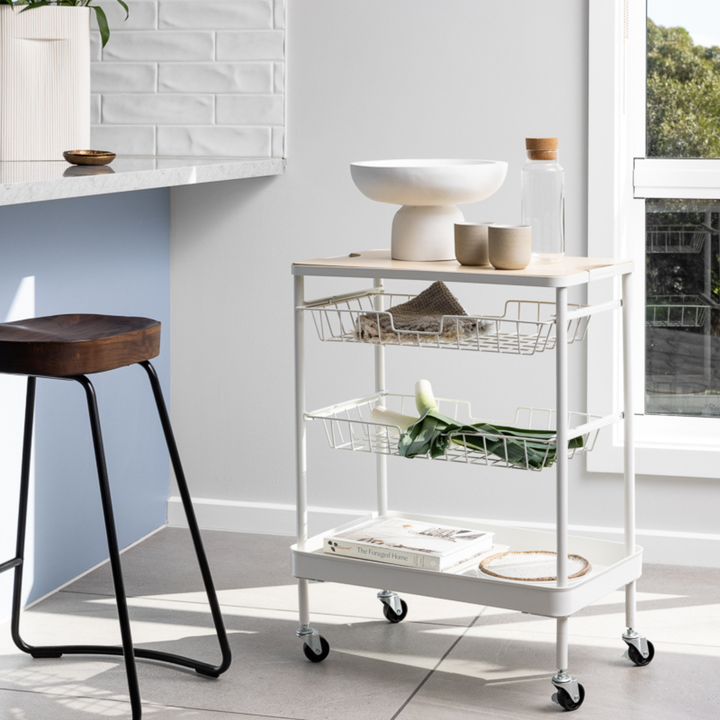 4 Tier Kitchen Trolley - White