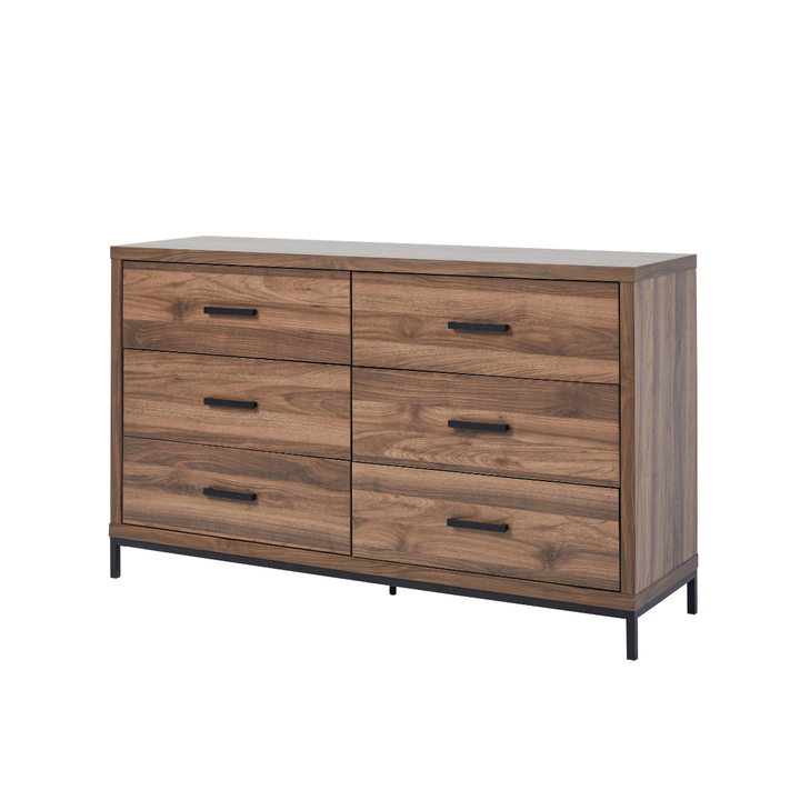 Aubrey 6 Drawer Dresser Walnut