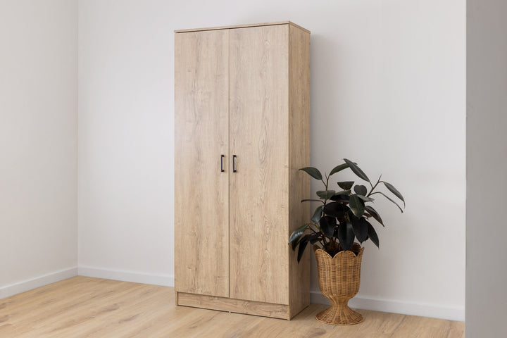 Macey Double Door Tall Storage Cabinet - Oak