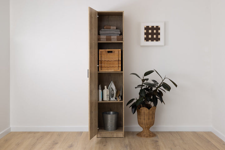 Macey Single Door Tall Storage Cabinet - Oak
