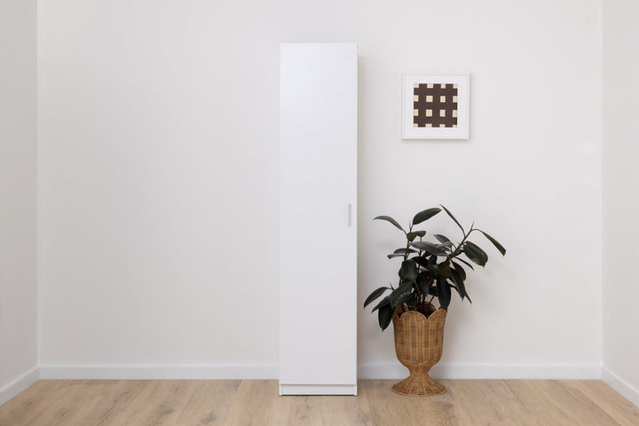 Macey Single Door Tall Storage Cabinet - White