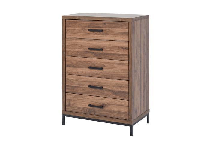 Aubrey 5 Drawer Dresser Walnut